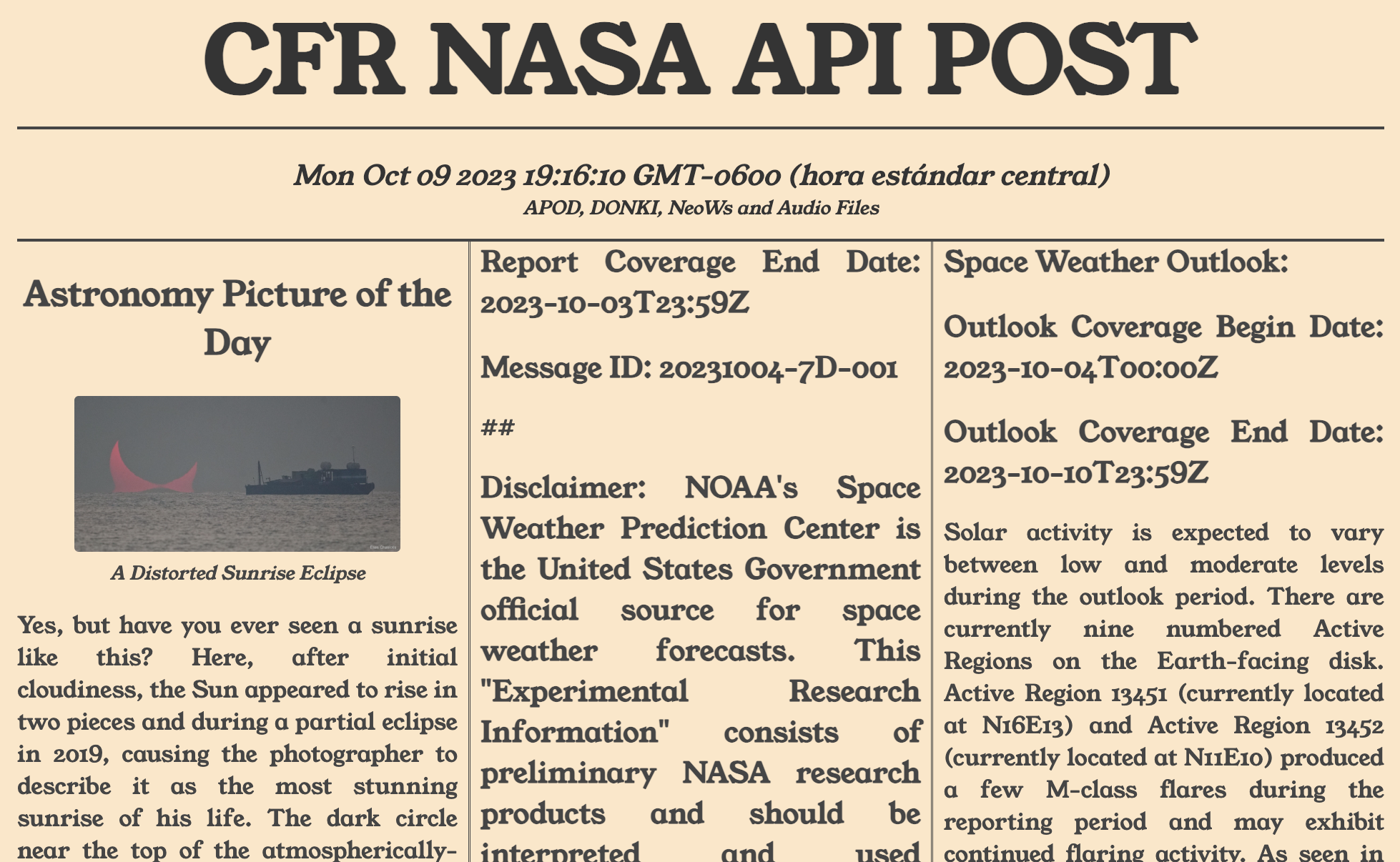 Nasa API Post Preview