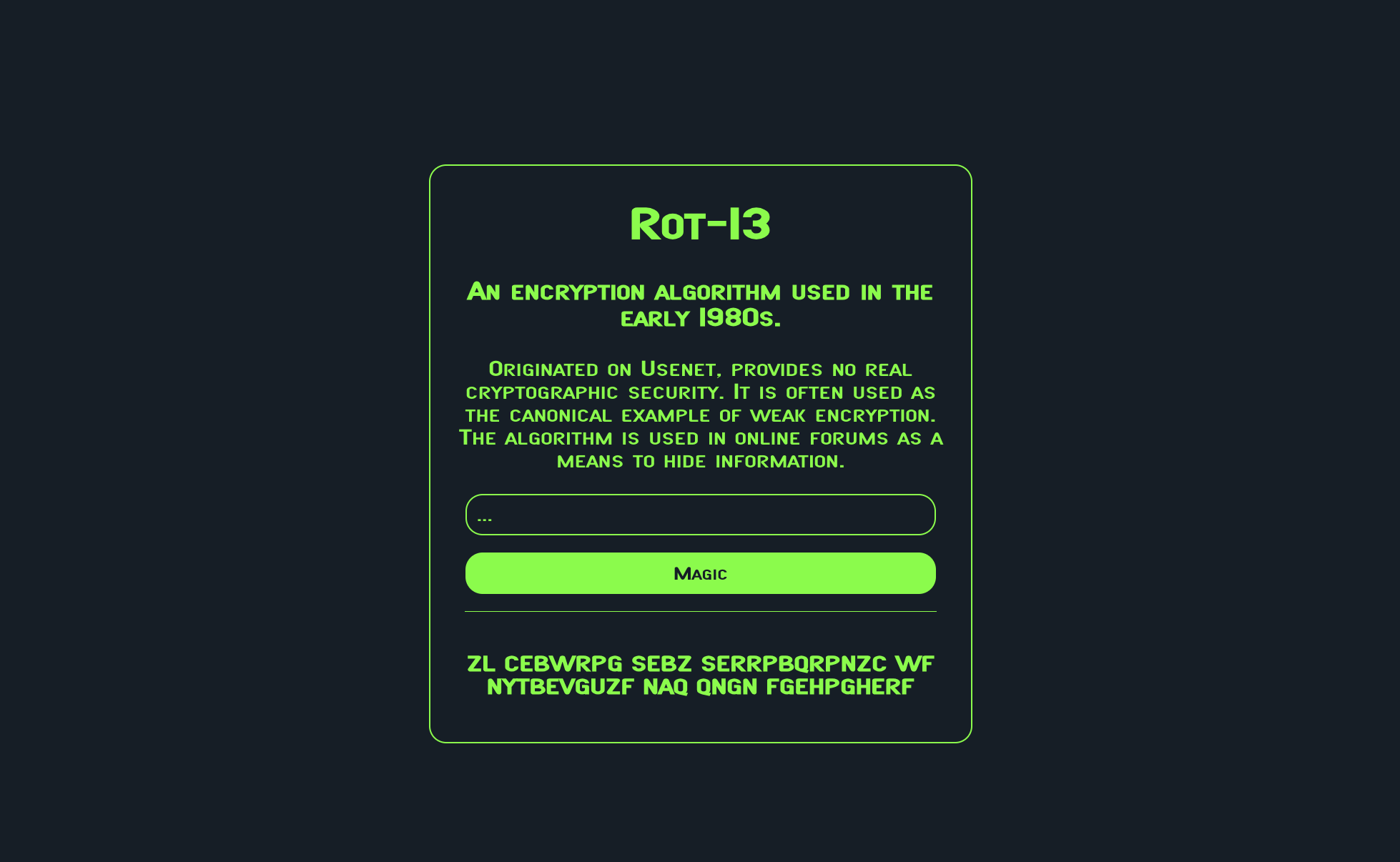 Rot-13 Preview